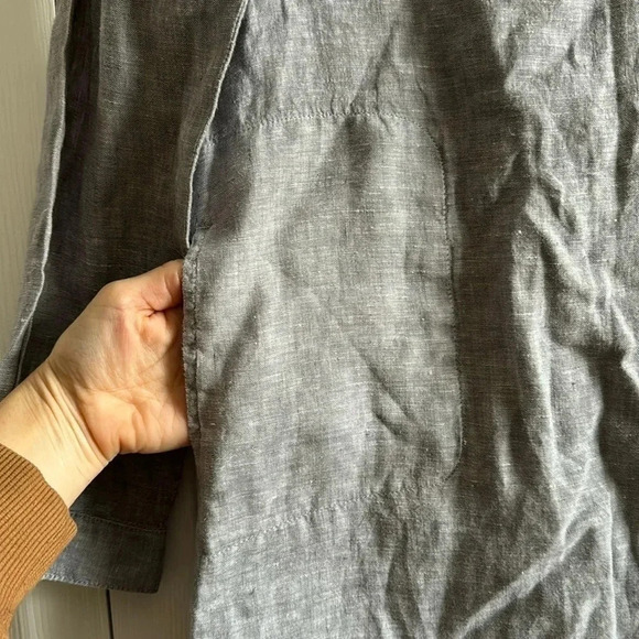 Artisan NY > Linen Gray Long Sleeve Tunic 💯 Linen Size Small - Picture 2 of 6